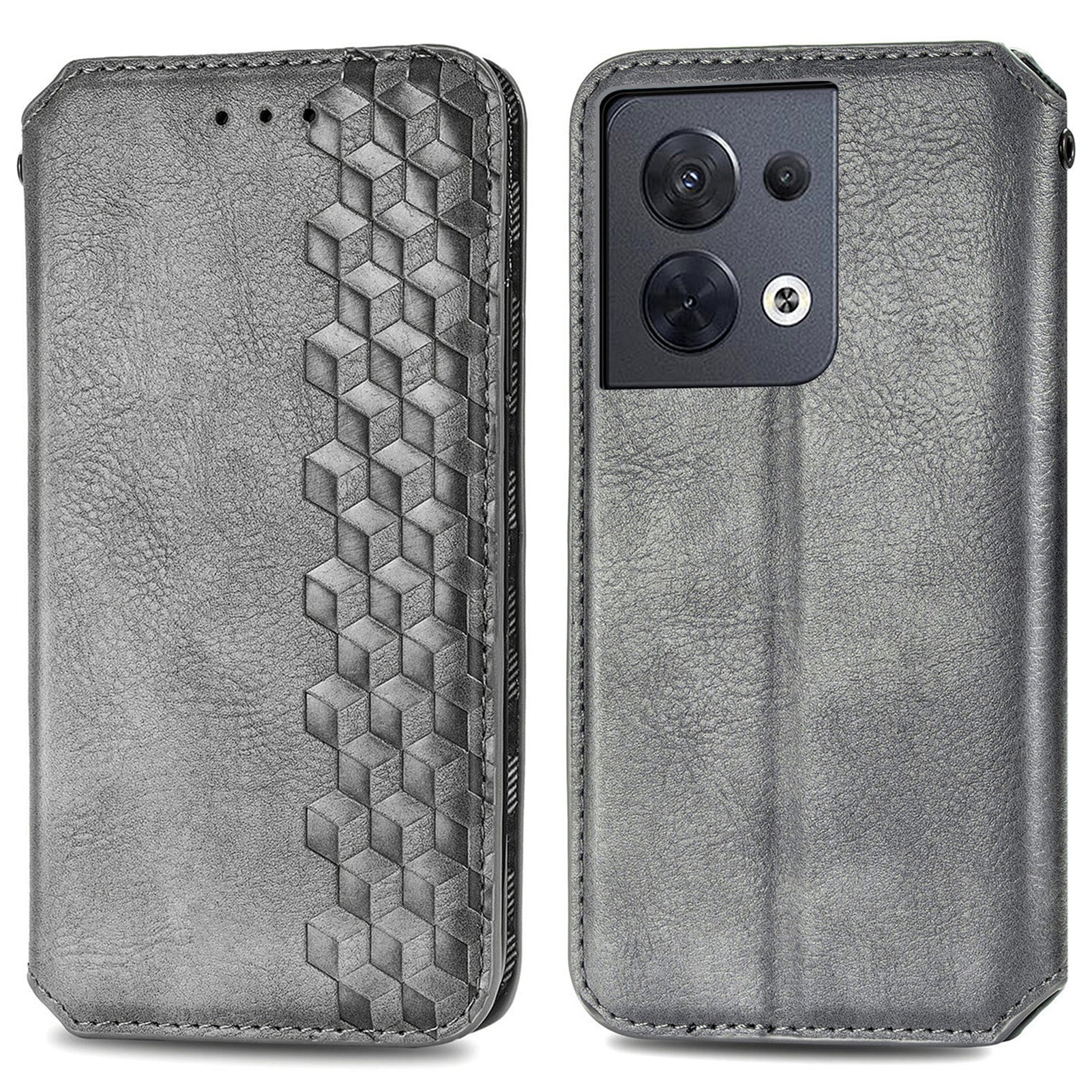 For Oppo Reno8 5G (Global Version) Imprinting Rhombus Flip Leather Phone Protective Case Stand Wallet Magnetic Auto-Absorbed Cover For Oppo Reno8 5G (Global Version) Imprinting Rhombus Flip Leather Phone Protective Case Stand Wallet Magnetic Auto-Absorbed Cover